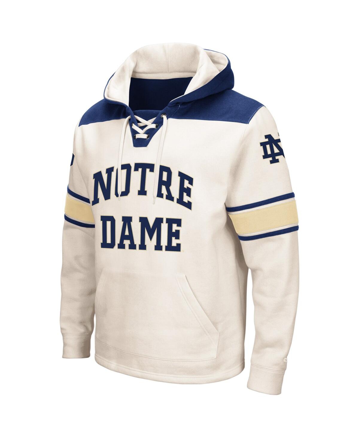 Men's ColosseumNotre Dame Fighting Irish Big and Tall Hockey Lace-Up Pullover Hoodie - Cream