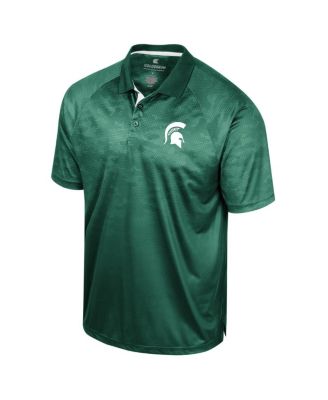 Men's Green Michigan State Spartans Honeycomb Raglan Polo Shirt