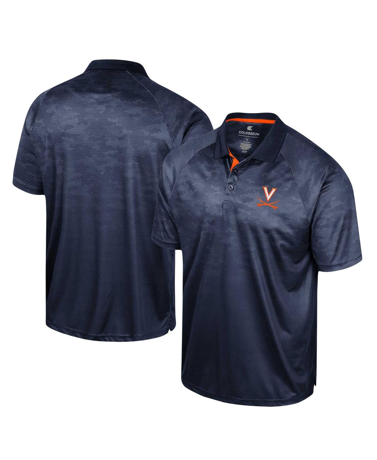 Shop Colosseum Men's  Navy Virginia Cavaliers Honeycomb Raglan Polo Shirt