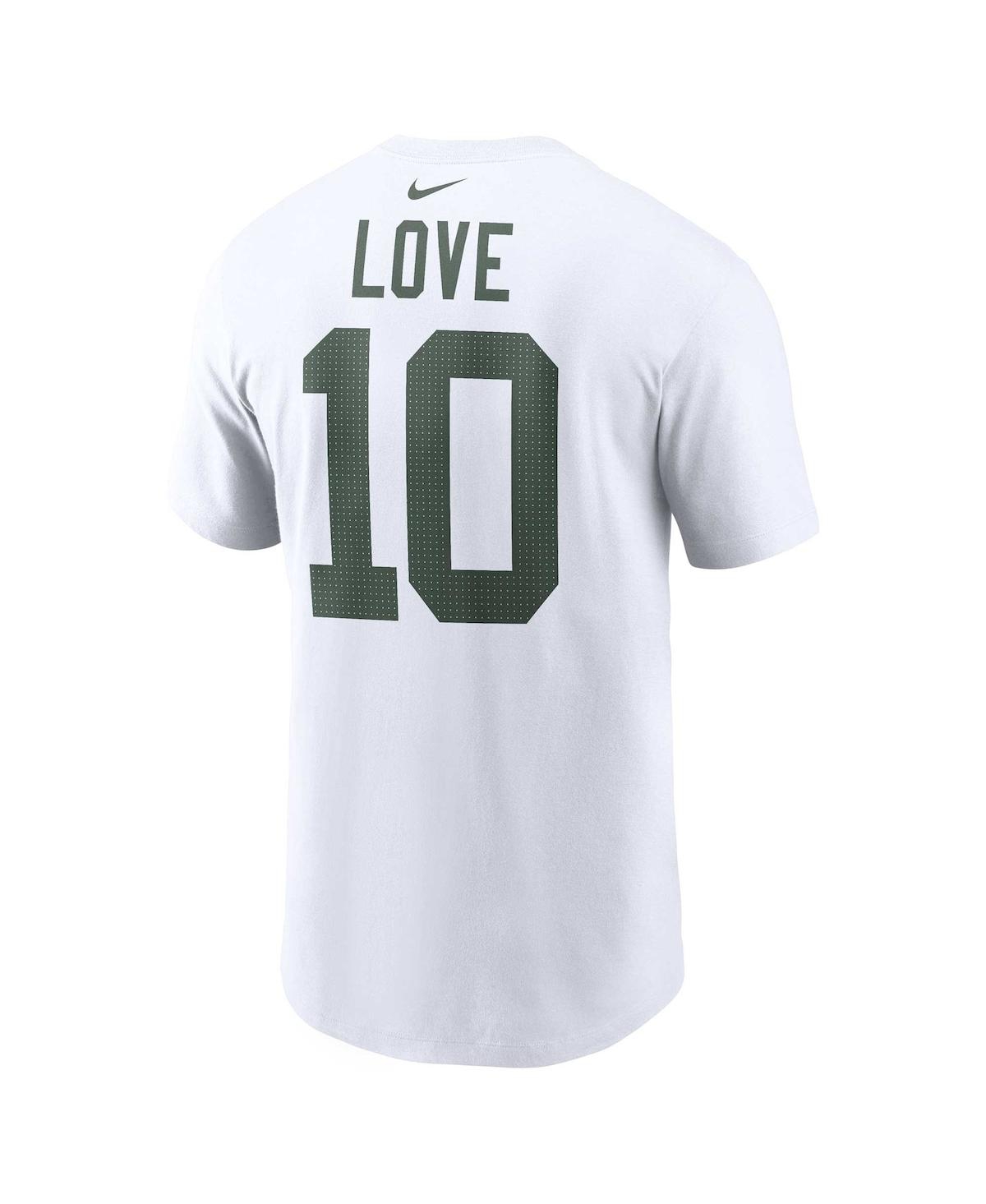 Nike Men's  Jordan Love White Green Bay Packers Player Name And Number T-shirt In White
