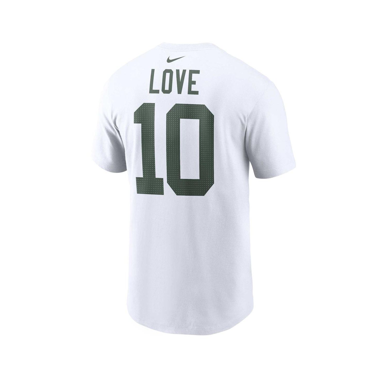 Men's Jordan Love White Green Bay Packers Player Name and Number T-shirt