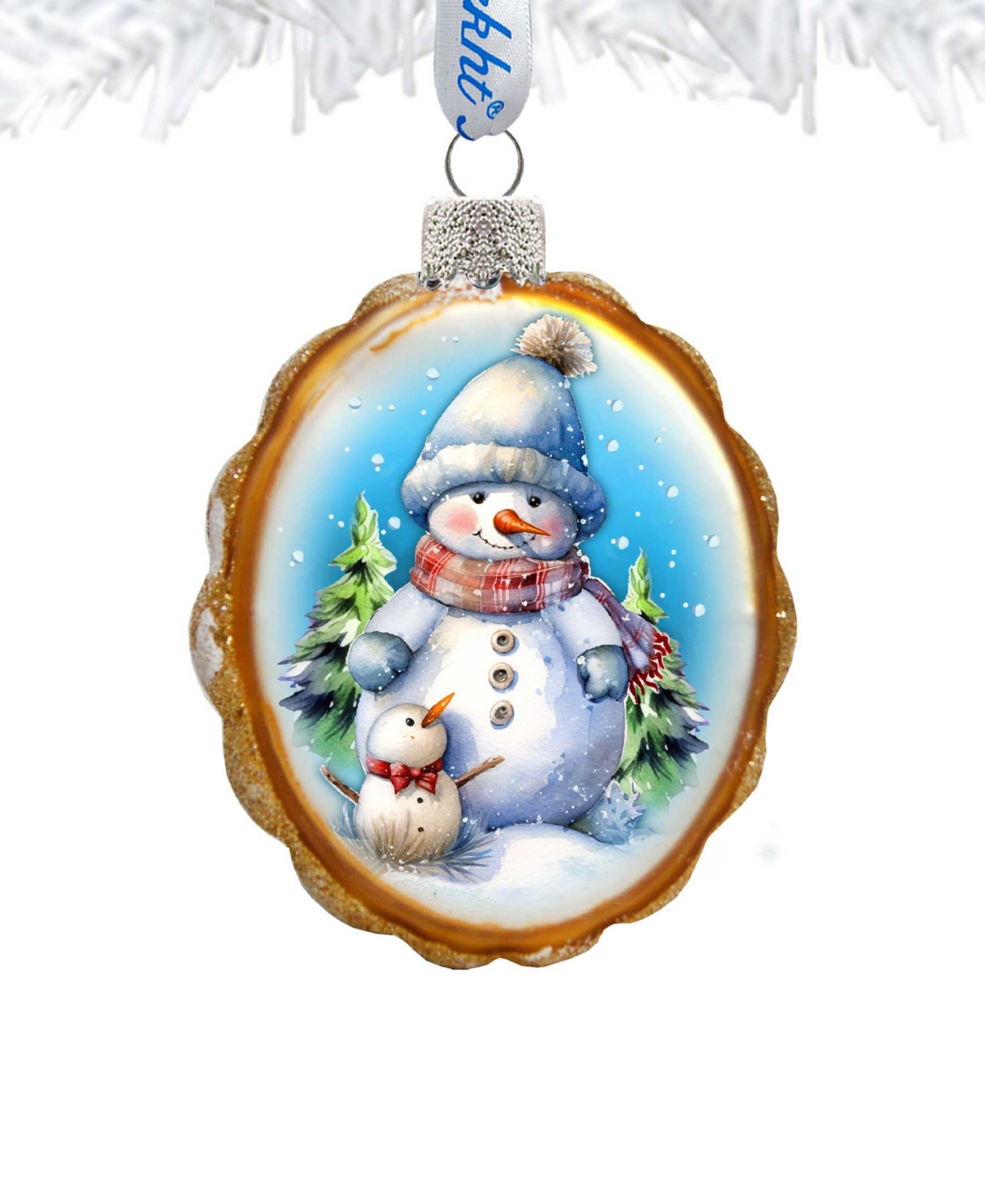 Designocracy Snowman's Family Keepsake Christmas Mercury Glass Ornaments G. Debrekht In Multi Color