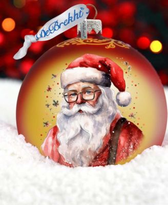 Jolly Santa Claus Ball Holiday Mercury Glass Ornaments G. DeBrekht
