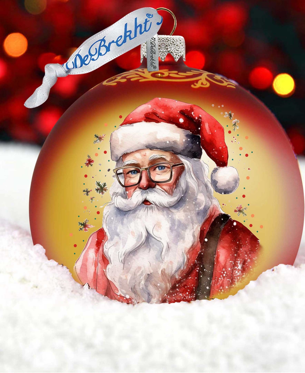 Designocracy Jolly Santa Claus Ball Holiday Mercury Glass Ornaments G. Debrekht In Multi Color