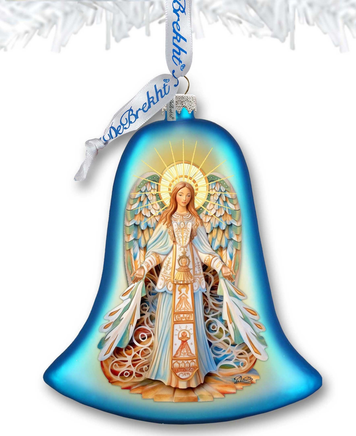 Shop Designocracy Light-bearing Angel Bell Christmas Mercury Glass Ornaments G. Debrekht In Multi Color