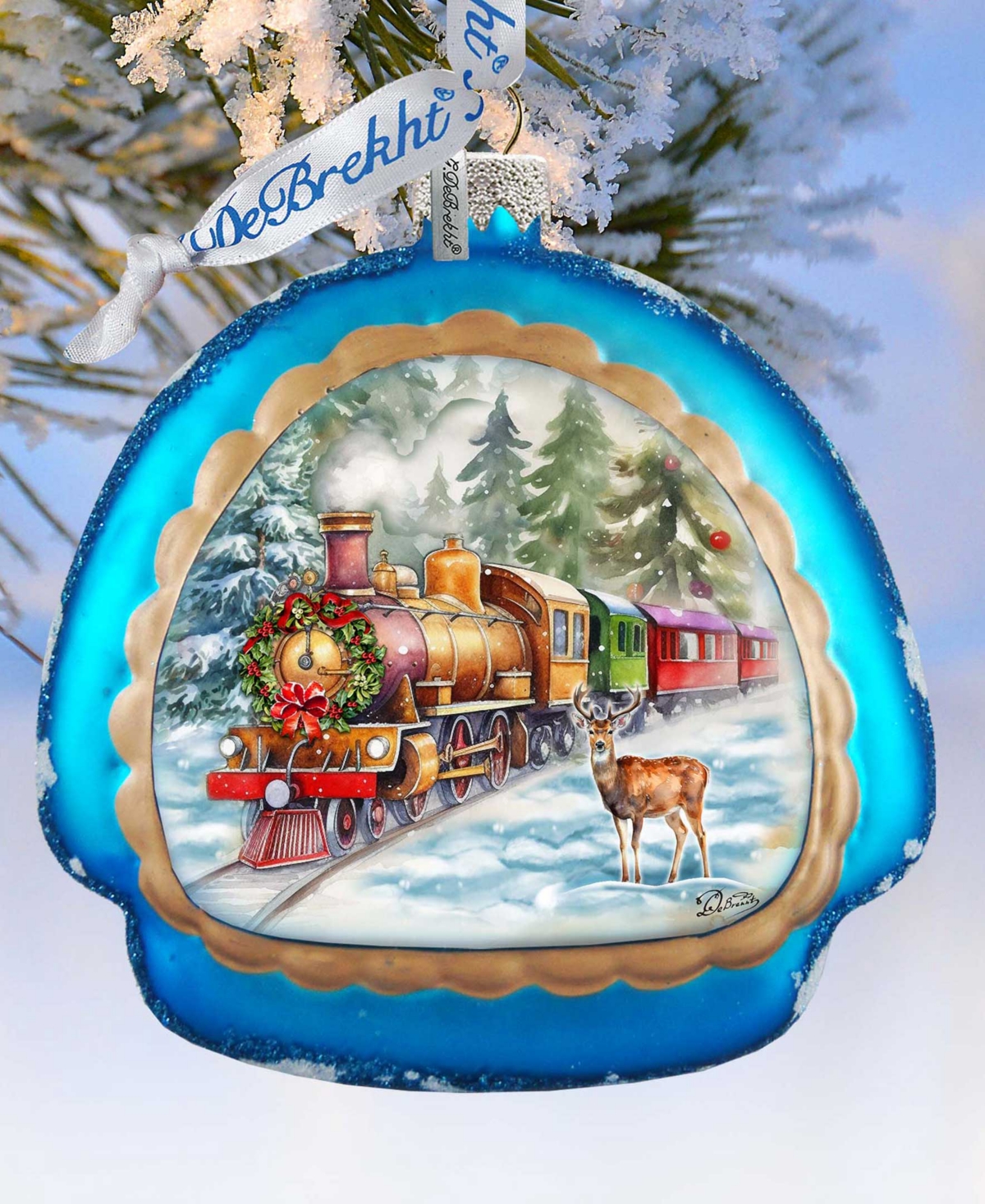 Designocracy Polar Express Rainbow Christmas Mercury Glass Ornaments G. Debrekht In Multi Color