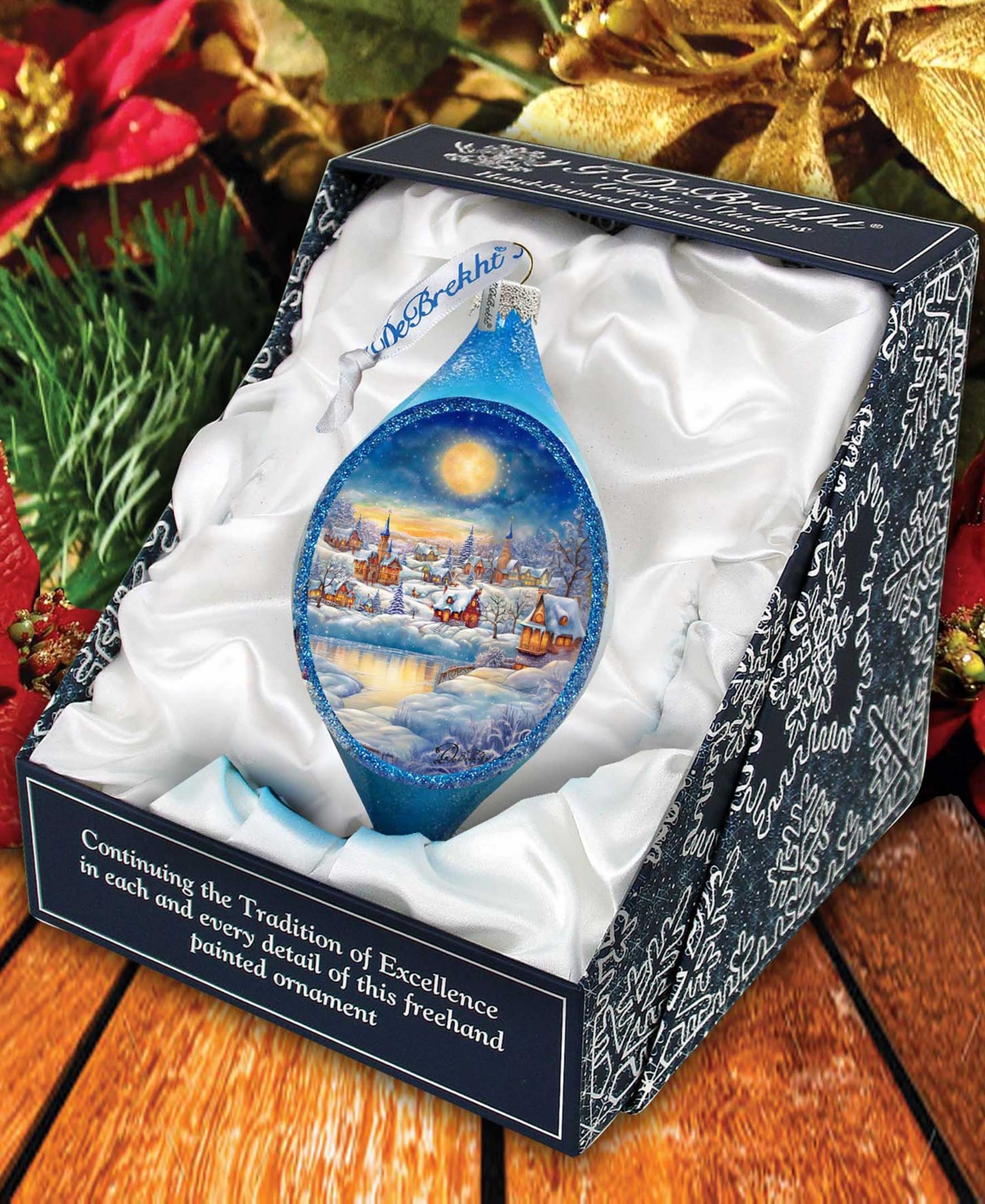 Designocracy Magic Christmas Night Drop Christmas Mercury Glass Ornaments G. Debrekht In Multi Color