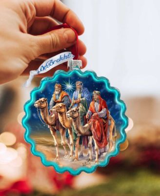 Three Kings Wreath Holiday Mercury Glass Ornaments G. DeBrekht