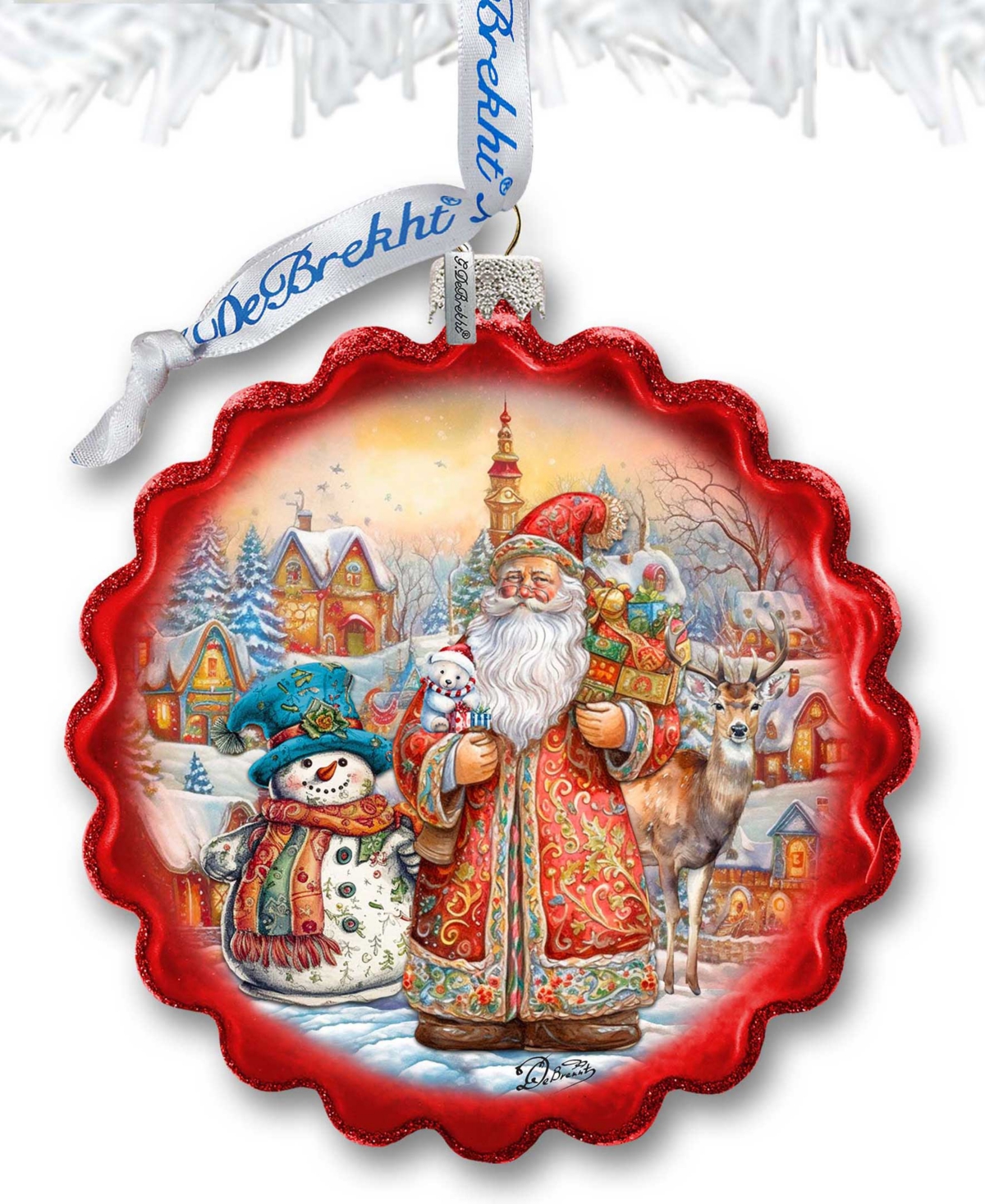 Designocracy Merry Christmas Wreath Mercury Glass Christmas Ornaments G. Debrekht In Multi Color