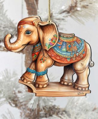 Carousel Elephant Christmas Wooden Ornaments Holiday Decor G. DeBrekht
