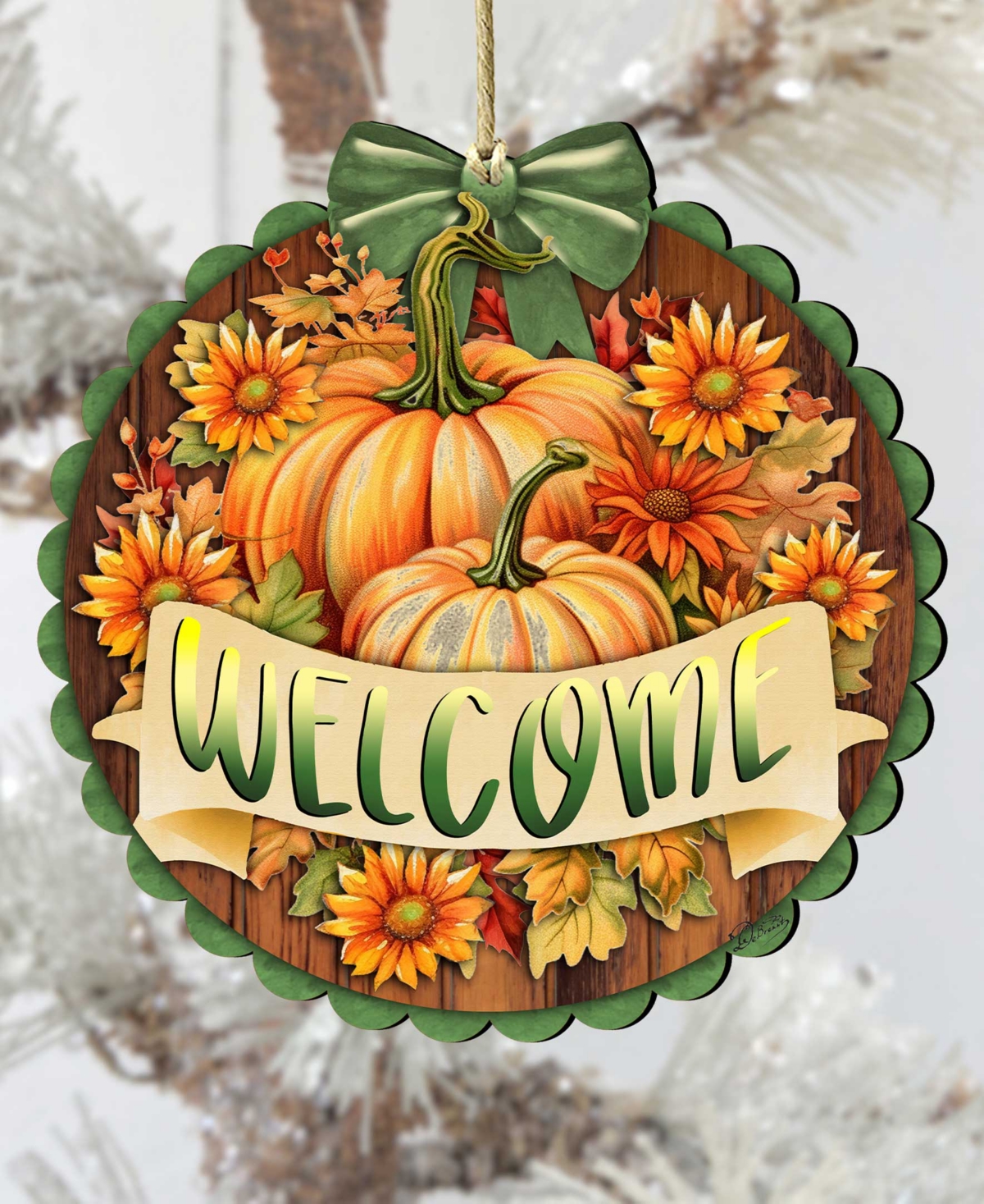 Designocracy Holiday Wooden Ornaments Welcome Home Decor G. Debrekht In Multi Color