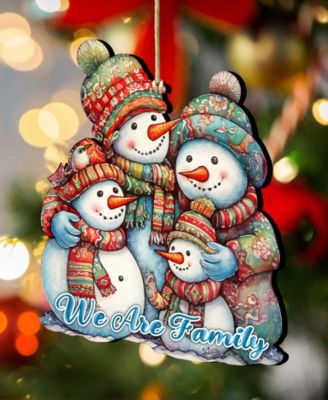Snowmen Family Christmas Wooden Ornaments Holiday Decor G. DeBrekht