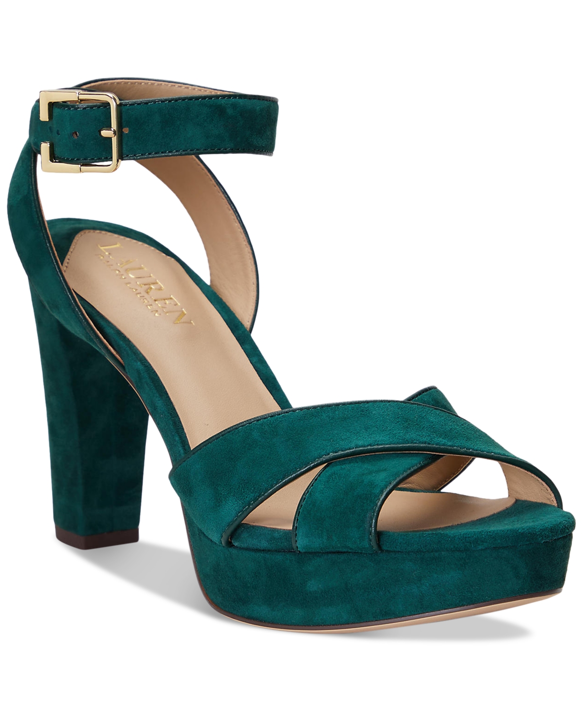 Lauren Ralph Lauren Women's Sasha Ankle-strap Platform Dress Sandals In Season Green