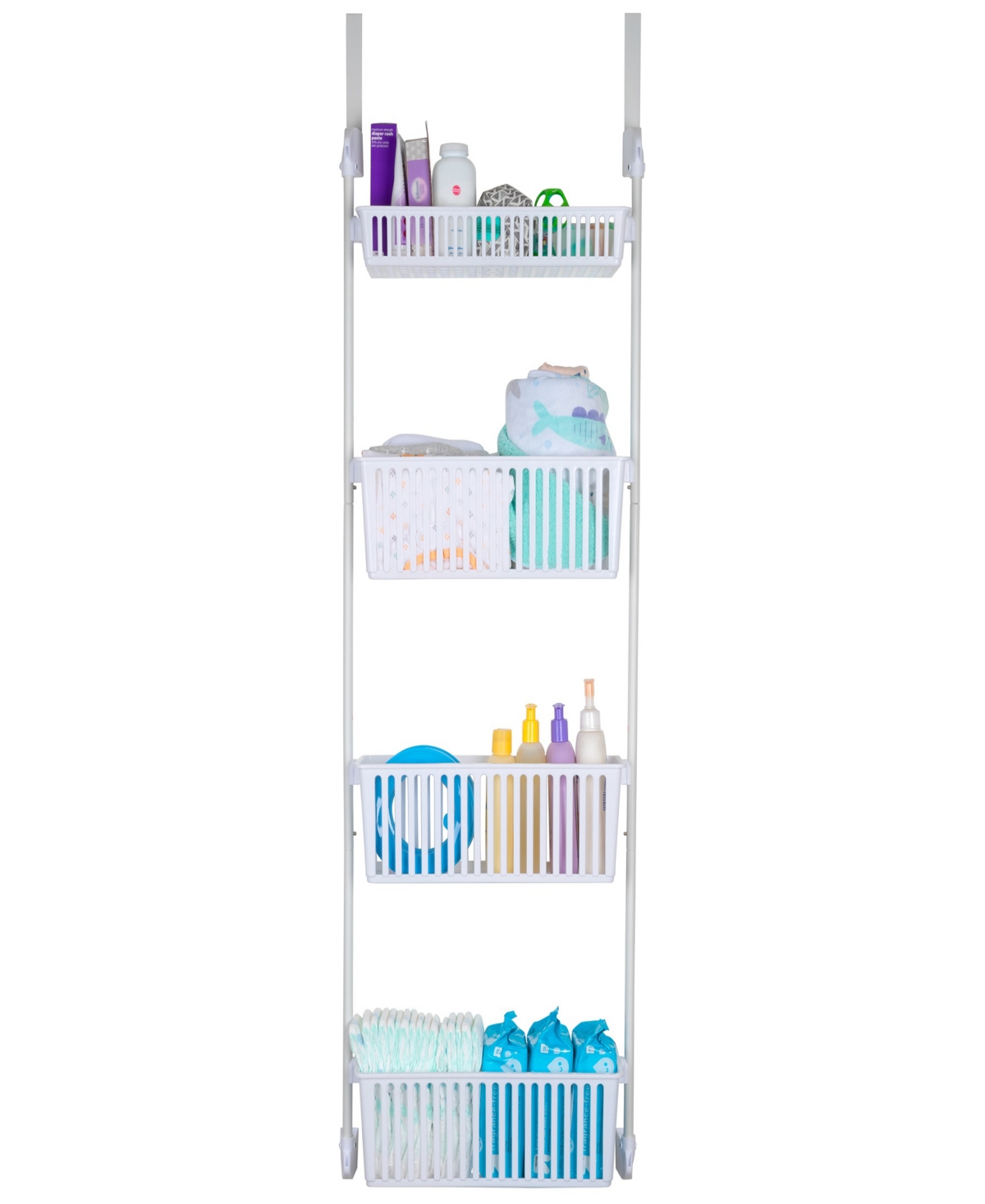 Shop Smart Design 4-tier Over-the-door Hanging Pantry Organizer With Deep Baskets In White
