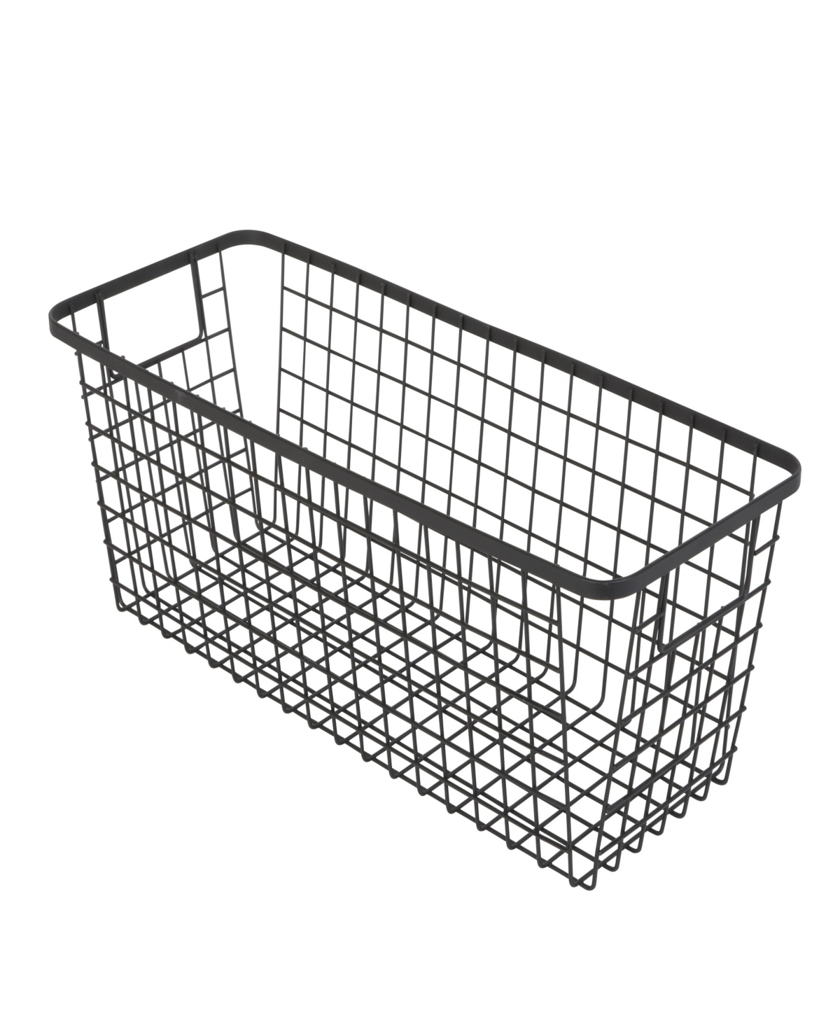 Shop Smart Design Nestable 6" X 16" X 6" Basket Organizer With Handles, Set Of 4 In Black
