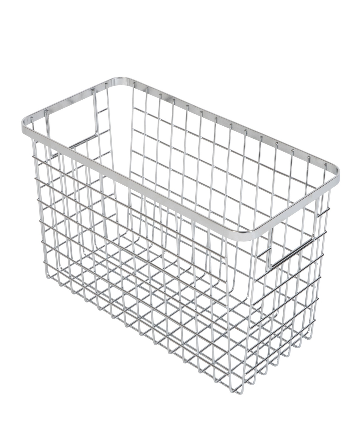 Shop Smart Design Nestable 6" X 12" X 6" Basket Organizer With Handles, Set Of 4 In Chrome