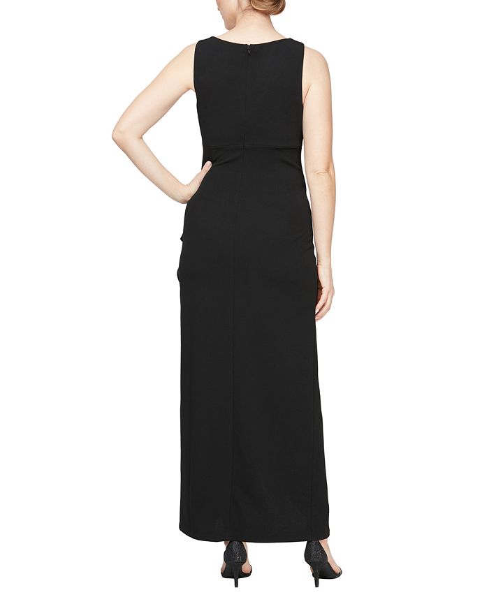 SL Fashions Petite Rhinestone-Collar Halter Dress - Macy's