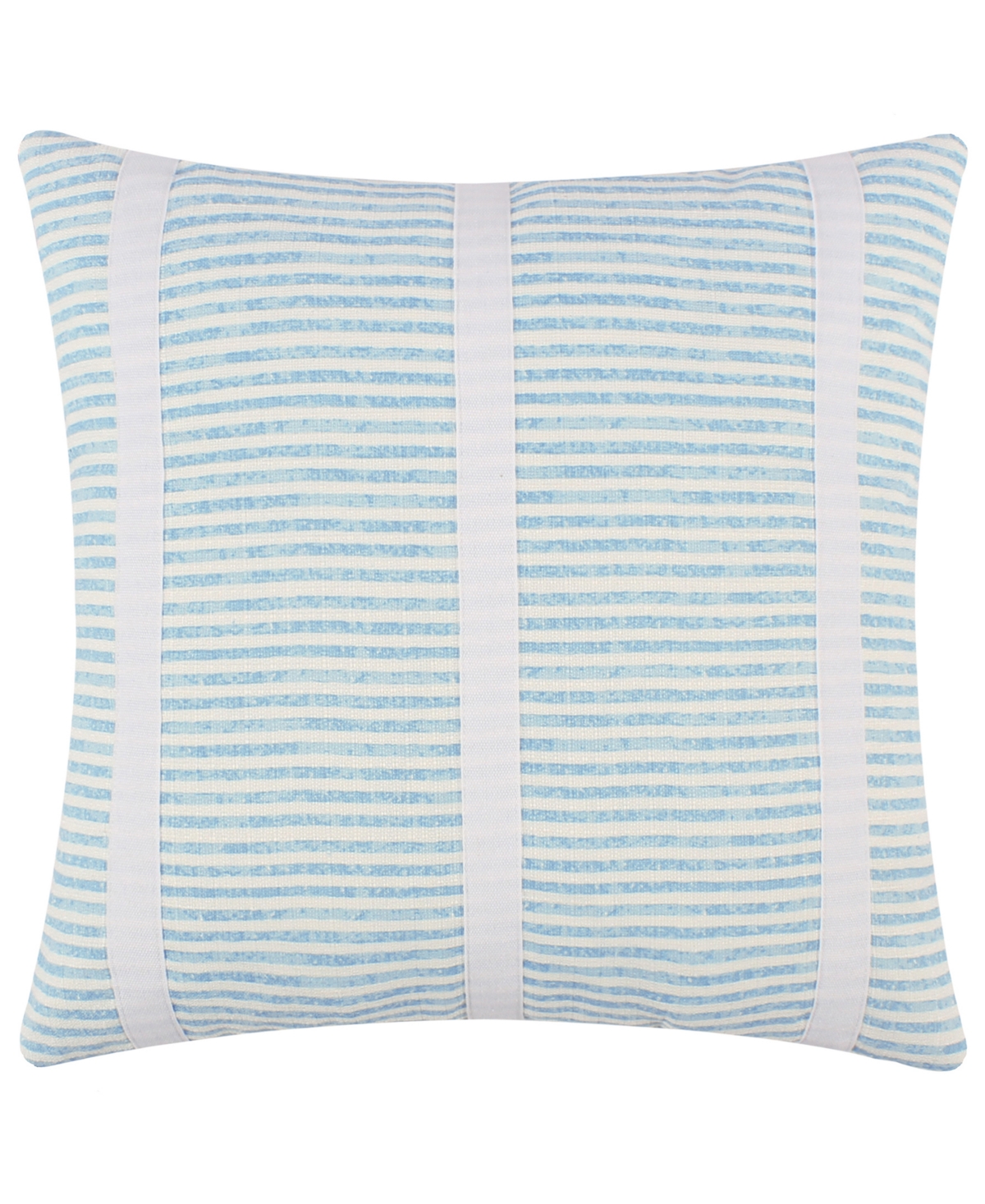 Levtex Sol Stripe Patch Applique Decorative Pillow, 18" X 18" In Blue