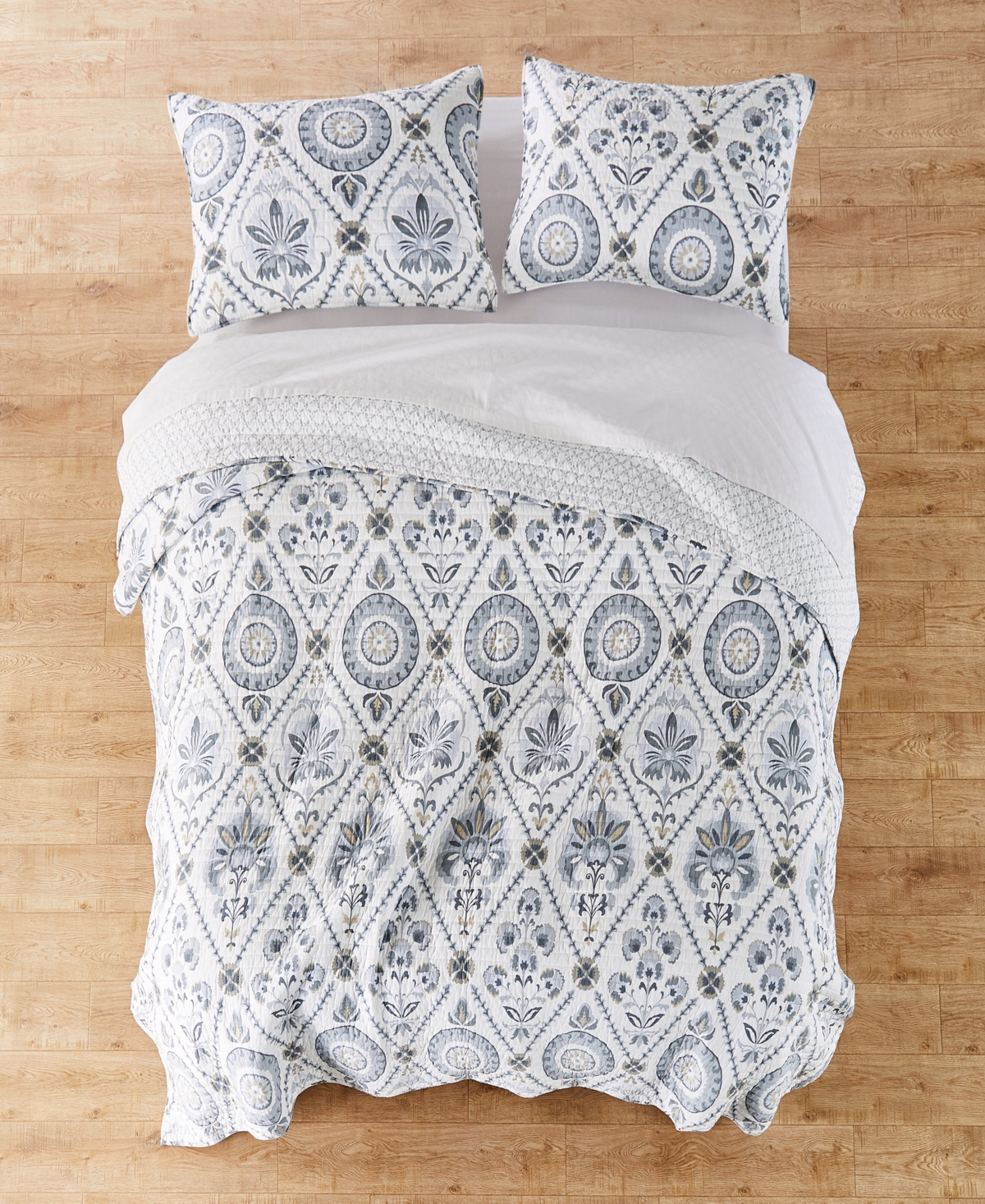 Levtex Maeve Vine Tile Reversible 2-pc. Quilt Set, Twin/twin Xl In Gray