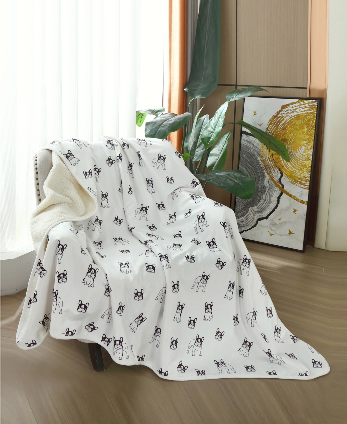 Happycare Textiles Advanced Water Resistant Pets Print Comfort Throw, 50