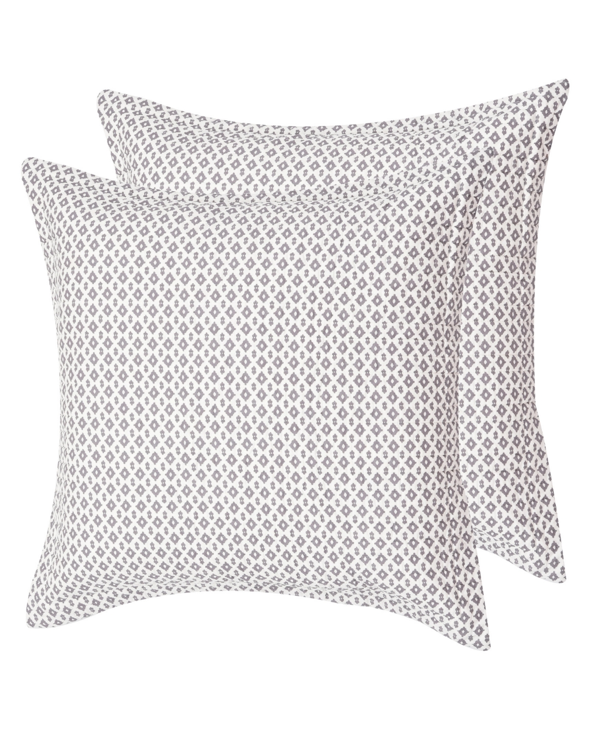 Nacala Diamond Mosiac 2-Pc. Sham Set, European - White/Gray