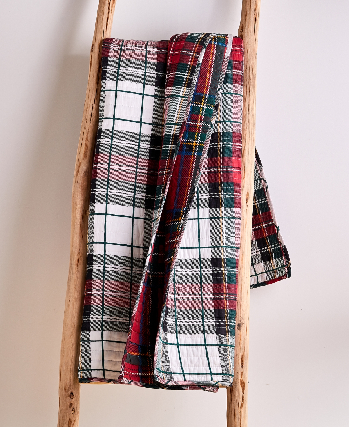 Levtex Spencer Red Plaid Reversible Quilted Throw, 60" X 50" In Multi