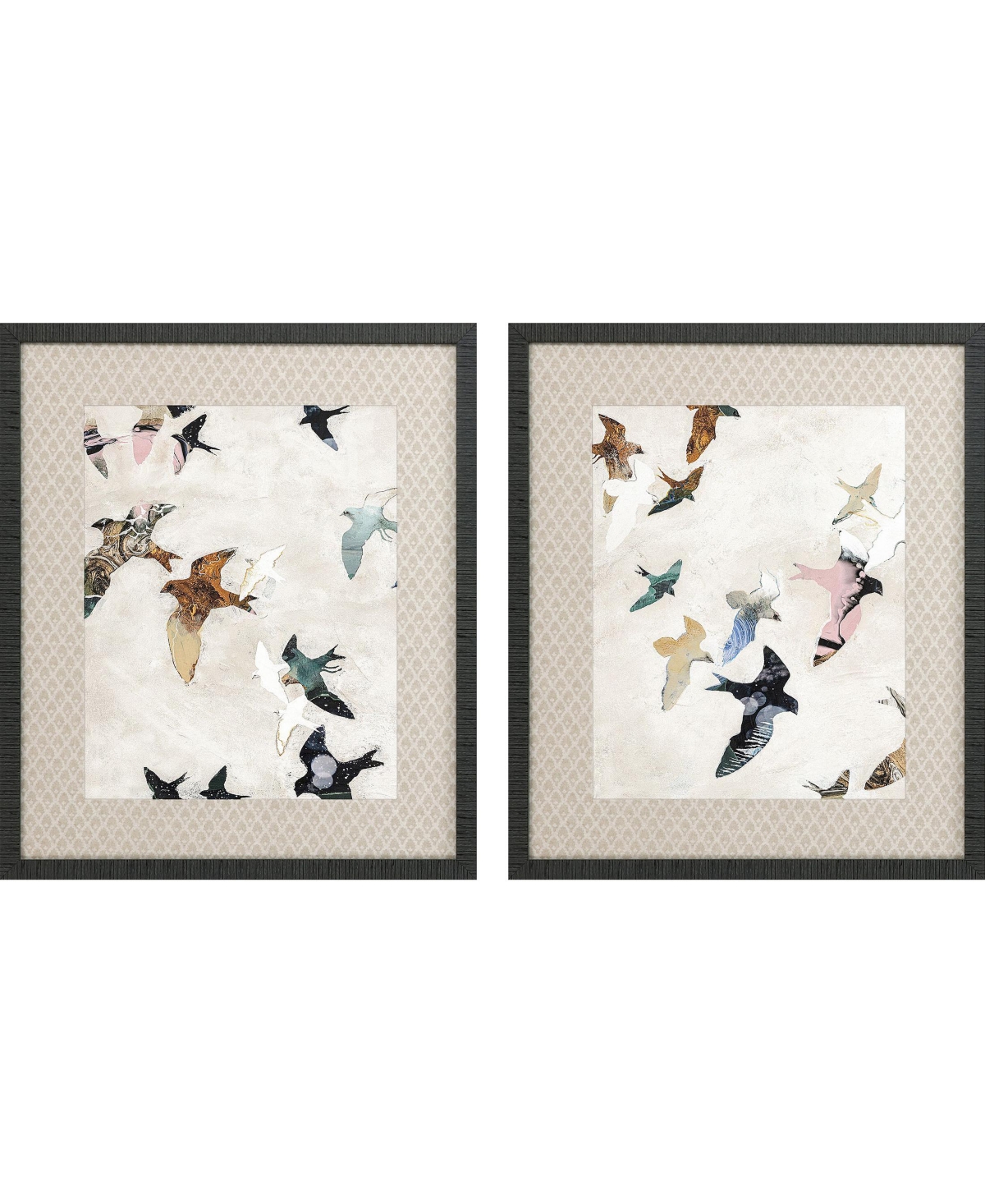 Paragon Picture Gallery Abstract Birds Framed Art, Set Of 2 In Blue