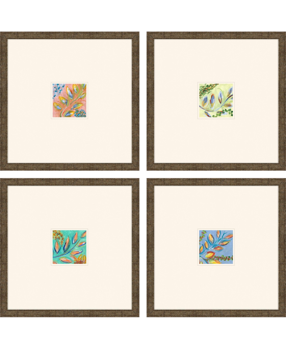 Paragon Picture Gallery Botanical Ii Framed Art, Set Of 4 In Blue