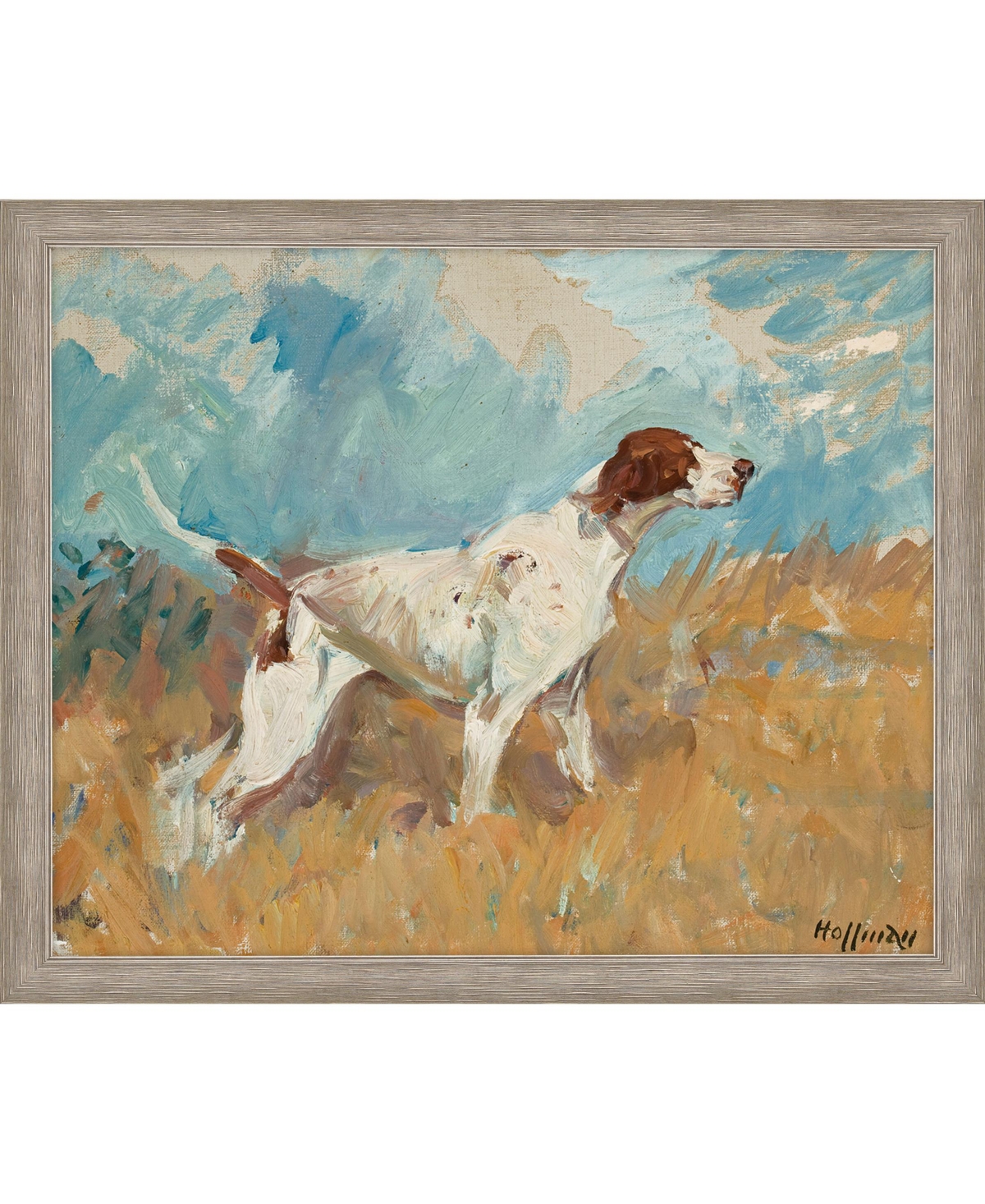 Paragon Picture Gallery English Setter On Watch Framed Art In Brown