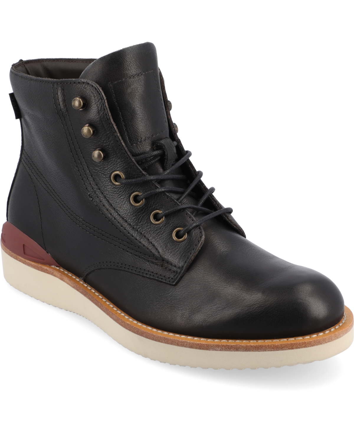 Taft 365 Men's Model 004 Wedge Sole Lace-up Ankle Boots In Black
