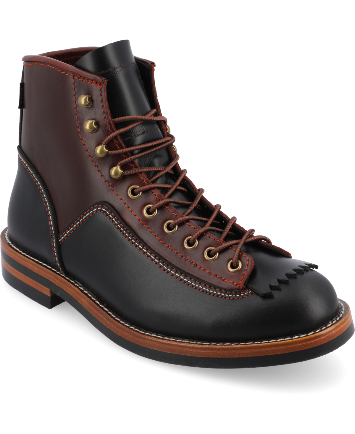 Shop Taft 365 Men's Model 007 Rugged Lace-up Boots In Black,cherry