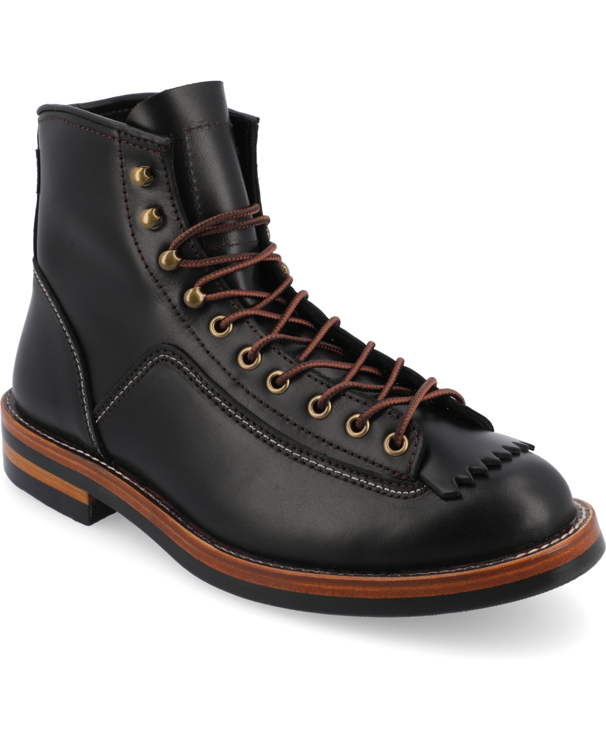 365 Men's Model 007 Rugged Lace-Up Boots - Cherry, Cream