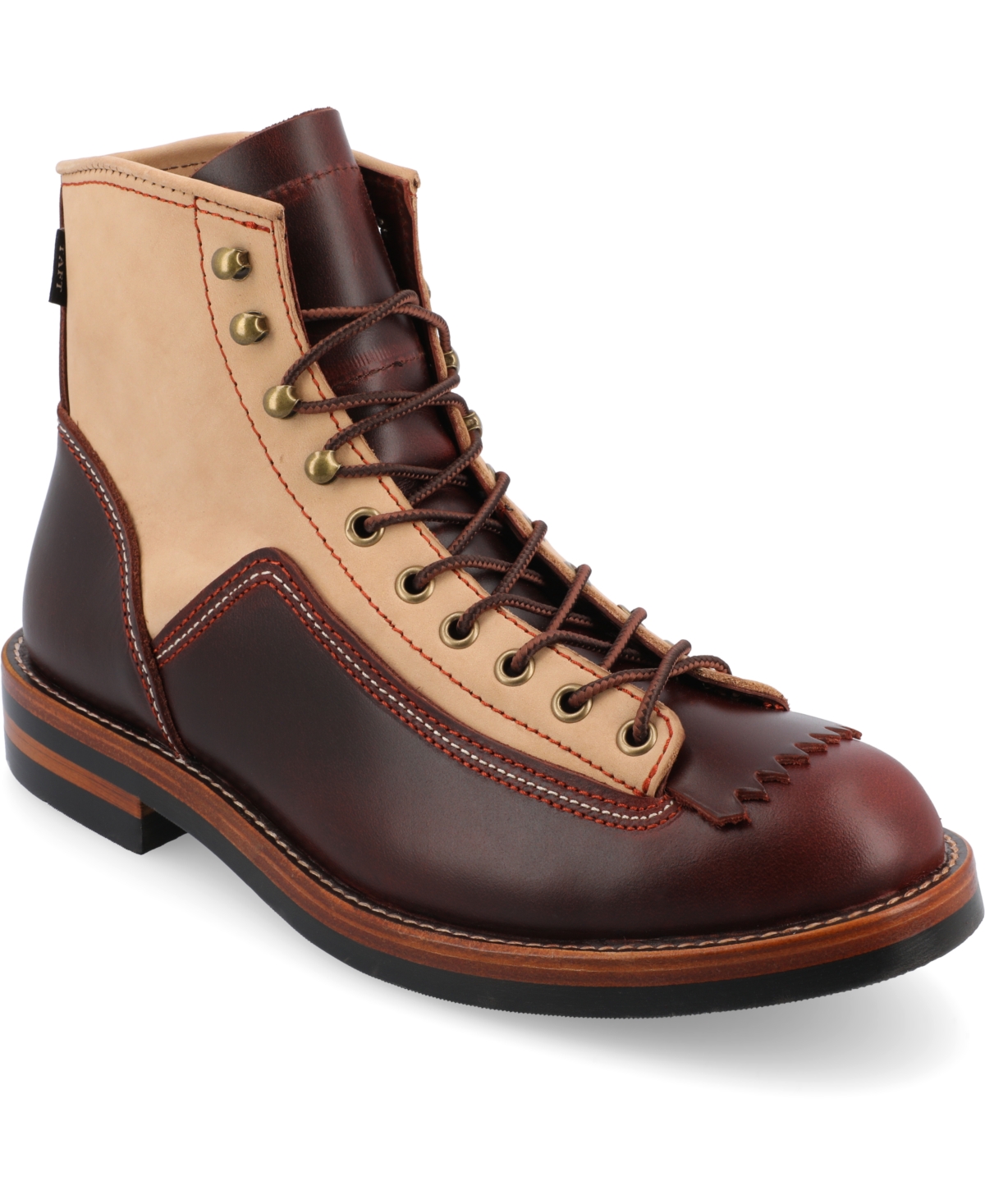 Shop Taft 365 Men's Model 007 Rugged Lace-up Boots In Cherry,cream