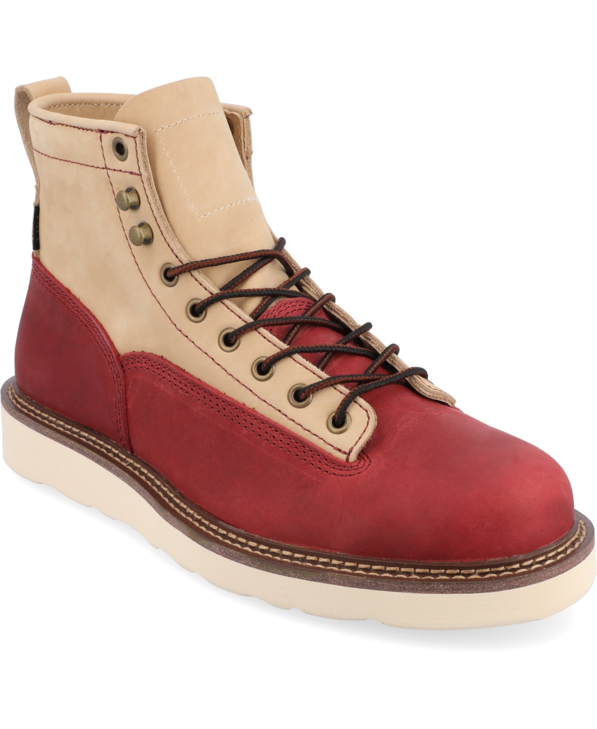 365 Men's Model 001 Lace-Up Ankle Boots - Cherry, Cream