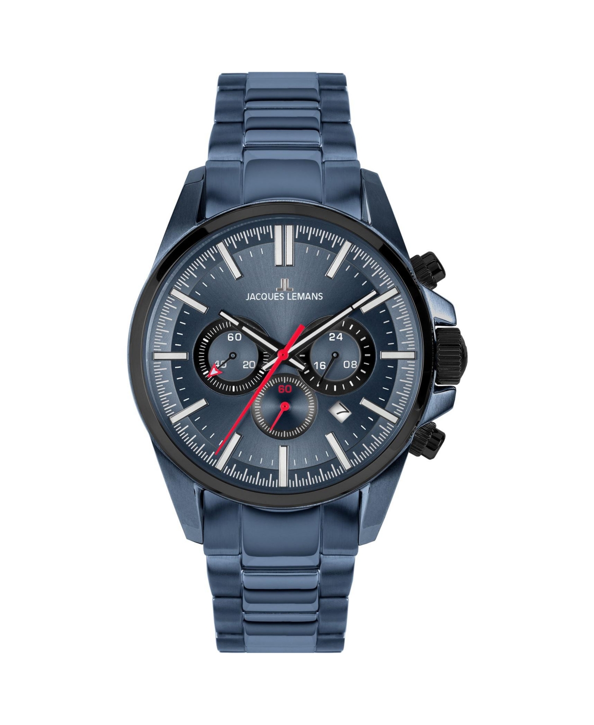 Men's Liverpool Watch with Solid Stainless Steel Strap, Ip-Blue/Ip-Black Bicolor Chronograph, 1-2119 - Medium blue