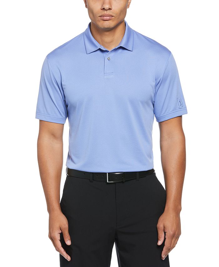 PGA TOUR Men's Birdseye Texture Short-Sleeve Golf Polo Shirt - Macy's