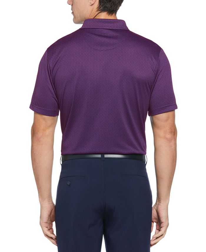 PGA TOUR Men's Two-Color Mini Jacquard Short-Sleeve Golf Polo Shirt ...