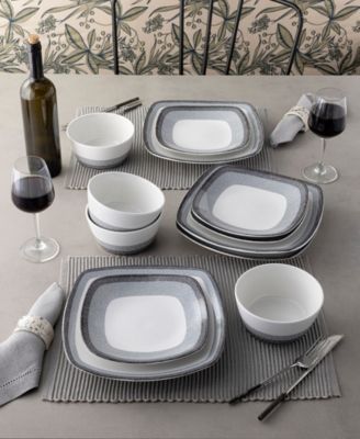 Colorscapes Layers 12 Piece Square Dinnerware Set