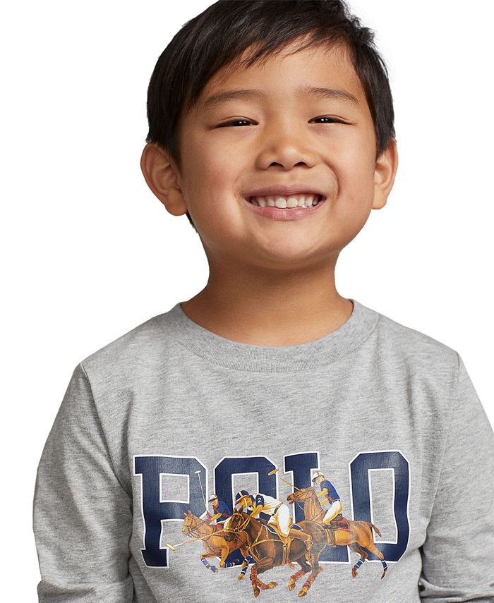 Polo Ralph Lauren Little Boys Pony Logo Cotton Long-Sleeve T-shirt - Macy's