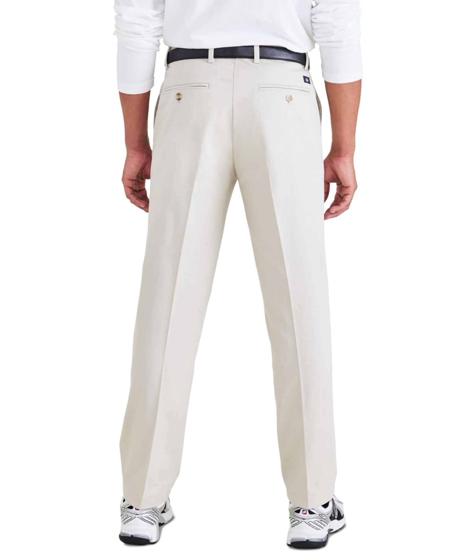 Men's Signature Straight Fit Iron Free Khaki Pants with Stain Defender