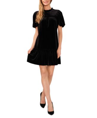 CeCe Women s Short Sleeve Velvet Ruffled Knit Dress Macy s