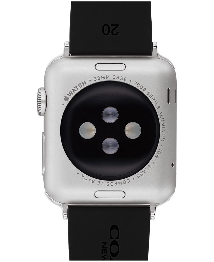 COACH Black Silicone Strap for 38, 40, 41mm Apple Watch Macy's