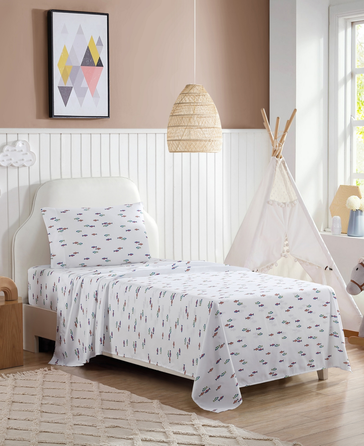 Eddie Bauer Kids Microfiber 4-piece Sheet Set, Full In Fish Lake