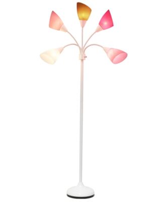 Simple Designs 5 Light Adjustable Gooseneck Floor Lamp with Shades