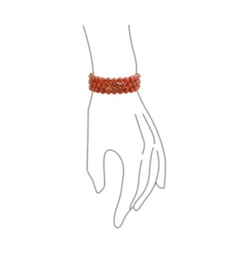 Stackable Set Of 3 Natural Stone Round Bead 8MM Multi Strand Stretch Bracelet