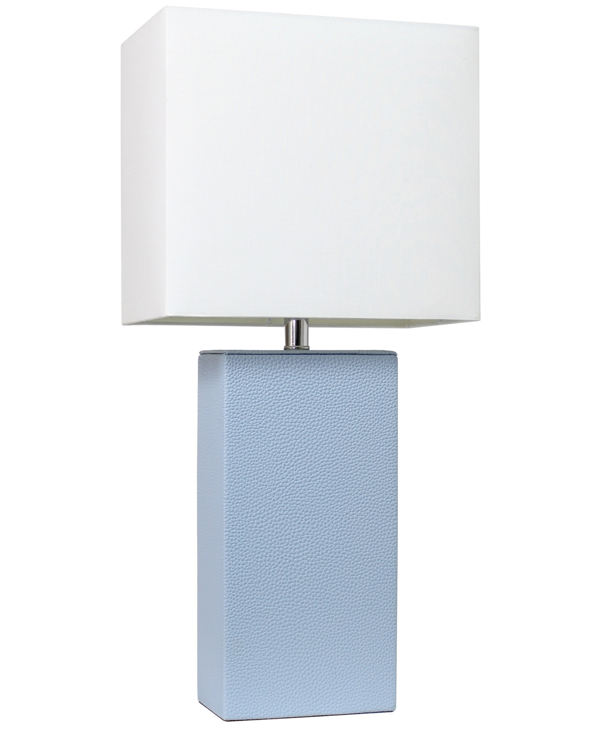 Shop All The Rages Lalia Home Lexington 21" Leather Base Modern Home Decor Bedside Table Lamp With White Rectangular Fa In Periwinkle