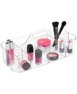 mDesign Plastic Divided Purse Storage Organizer for Closets, 3 Sections - Clear