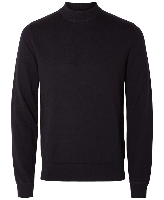 Selected Men's Merino-Wool Mock-Neck Sweater - Macy's
