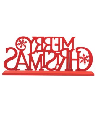 18" L Wood Metal MERRY CHRISTMAS Table Decor