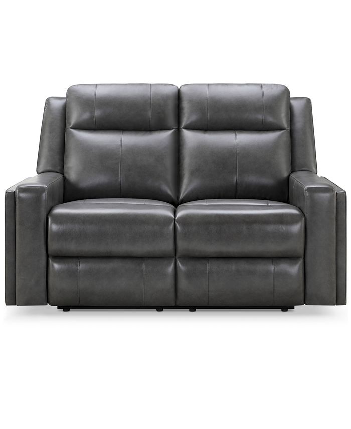 Abbyson Living Rhodes 60" TopGrain Leather Manual Reclining Loveseat